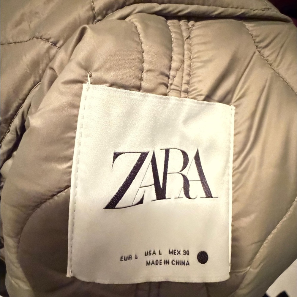 Zara Quilted High-Collar Sleeveless Vest - Olive - Picture 2 of 2